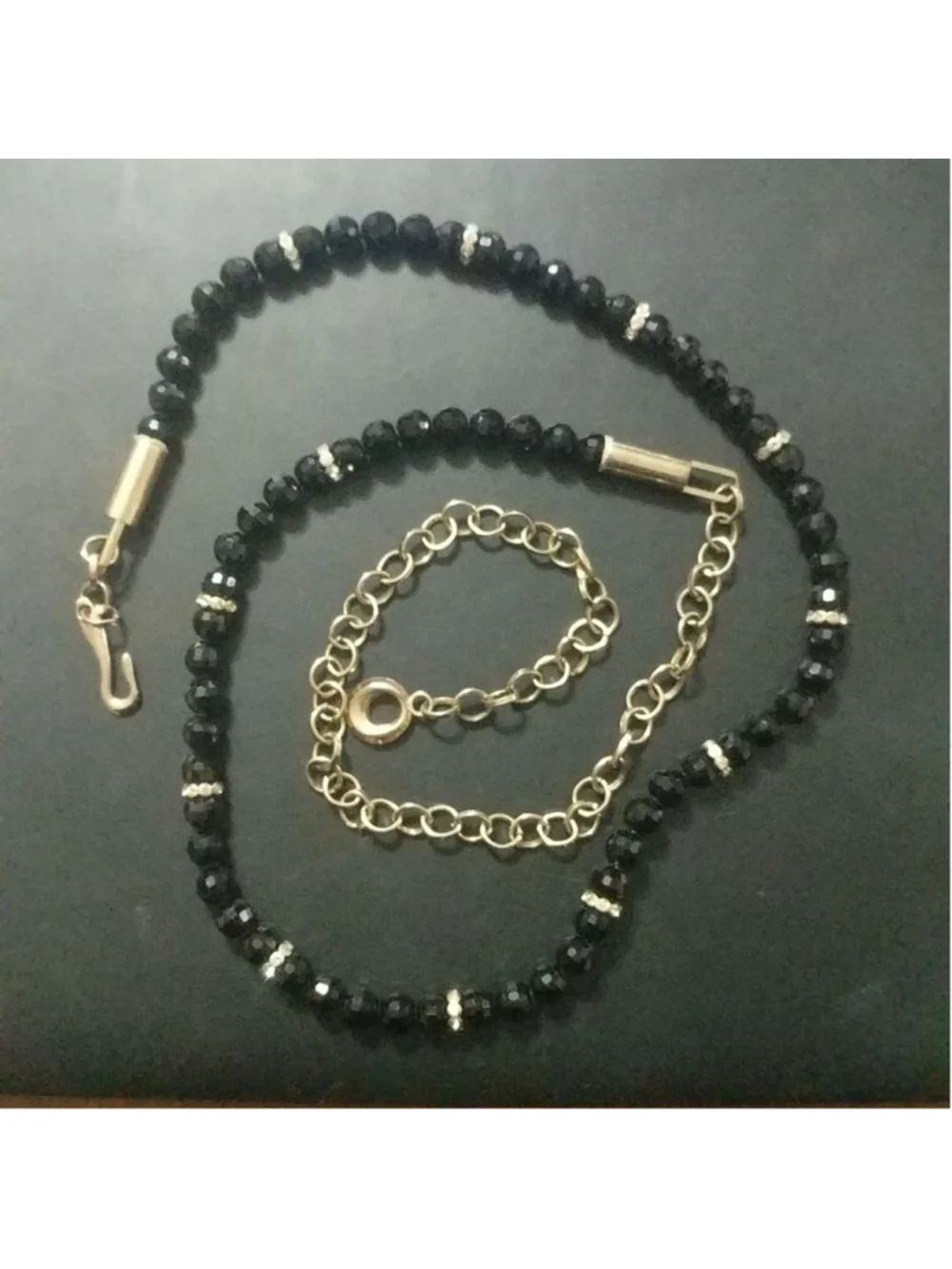 Gold Tone Black Faceted Crystal Waist Belly Chain Statement Belt